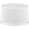 24mm 24-410 White Ribbed (Matte Top) Plastic Cap w/Foam Liner (3-ply)