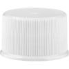 24mm 24-410 White Ribbed (Matte Top) Plastic Cap w/Foam Liner (3-ply)