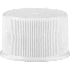 24mm 24-410 White Ribbed (Matte Top) Plastic Cap w/Foam Liner (3-ply)