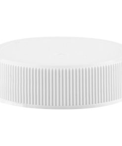 38mm 38-400 White Ribbed Snap Top Cap w/Foil Pressure Sensitive Liner, .300″ Orifice
