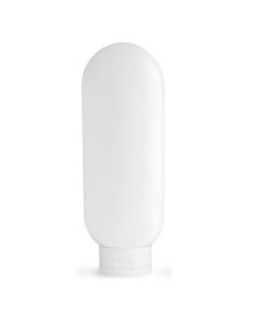 8 oz Plastic Bottles, White HDPE Tottles w/ White Caps
