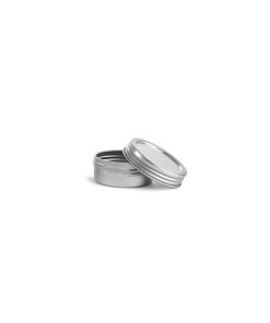 1/2 oz Metal Containers, Silver Metal Twist Top Tins w/ Continuous Thread