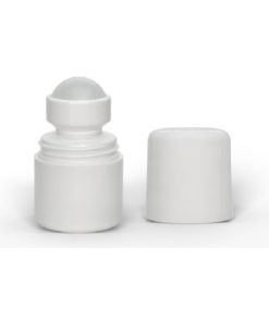 1 oz White Roll-On Deodorant Bottle with Round Edge Cap