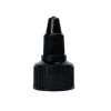 20-400 Black LDPE Ribbed Skirt Twist-Open Dispensing Top