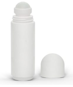 3 oz White Roll-On Deodorant Bottle with Classic Round Cap