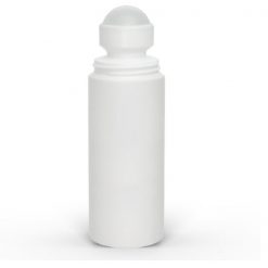 3 oz White Roll-On Deodorant Bottle with Round Edge Cap