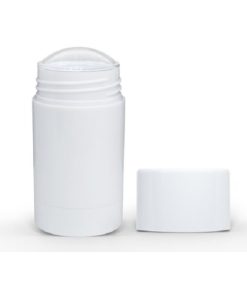 50g White Twist Up Deodorant Tube with White Screw Cap and Disc