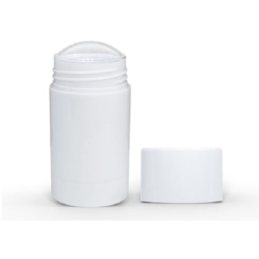 50g White Twist Up Deodorant Tube with White Screw Cap and Disc