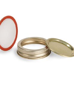 70 mm, Band Metal Caps, Gold Plastisol Lined Canning Lids and Bands
