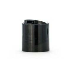 Black 24-410 PP Smooth Wall Disc Top Cap with Heat Seal Liner