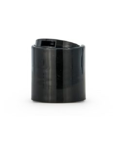Black 24-410 PP Smooth Wall Disc Top Cap with Heat Seal Liner