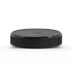 Black 58-400 PP Ribbed Skirt Lid with Foam Liner