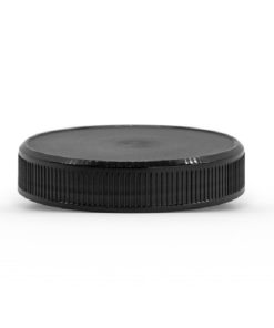 Black 58-400 PP Ribbed Skirt Lid with Foam Liner