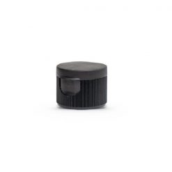 Black Polypropylene 24-410 Ribbed Skirt Hinged Flip Top Dispensing Cap