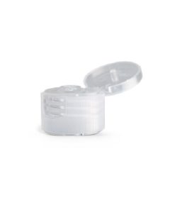 Clear Polypropylene 24-410 Smooth Skirt Hinged Flip Top Dispensing Cap