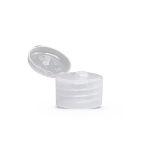 Clear Polypropylene 28-410 Smooth Skirt Round Flip Top Dispensing Cap