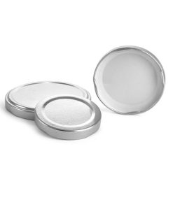 63/2030 Metal Caps, Silver Metal Plastisol Lined Lug Caps
