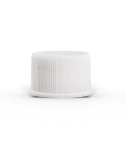 White 20-400 PP Ribbed Cap with Foam Liner