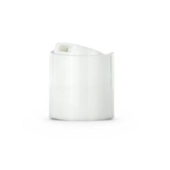 White 24-410 PP Smooth Wall Disc Top Cap with Heat Seal Liner