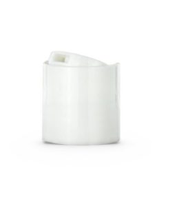 White 24-410 PP Smooth Wall Disc Top Cap with Heat Seal Liner