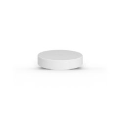 White 43-400 PP Smooth Skirt Lid with Foam Liner