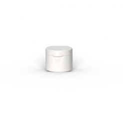 White Polypropylene 20-410 Smooth Skirt Hinged Flip Top Dispensing Cap