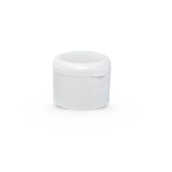 White Polypropylene 28-410 Smooth Skirt Round Flip Top Dispensing Cap