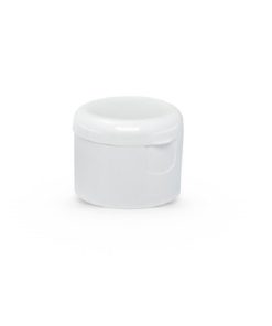 White Polypropylene 28-410 Smooth Skirt Round Flip Top Dispensing Cap