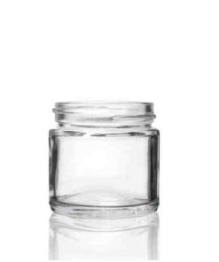 1 oz 43-400 Clear Glass Straight-Sided Round Jar