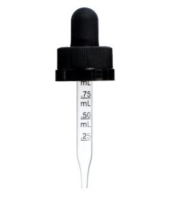 10 ml Black Glass Dropper with Tamper Evident Seal