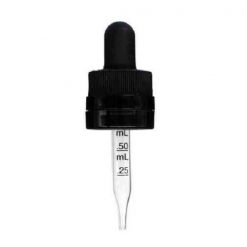 10 ml Black Child Resistant with Tamper Evident Seal Graduated Glass Dropper
