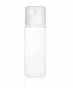 120 ml PET Clear Signature Wolf Bottle with Clear Flat Cap and Pre-Inserted Tip
