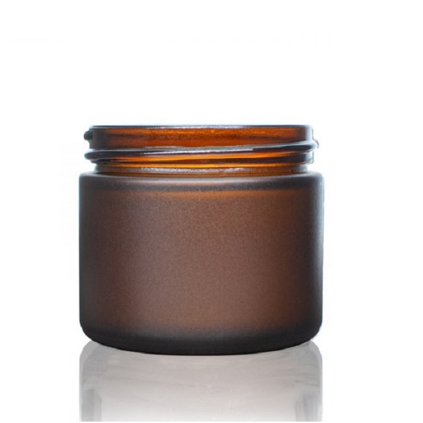 2 oz 53-400 Frosted Amber Glass Straight-Sided Round Jar - 504 Jar / Case 1 2 oz 53-400 Frosted Amber Glass Straight-Sided Round Jar