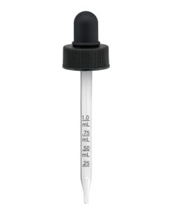 4 oz Black Graduated Glass Dropper (24-400) (Ribbed)