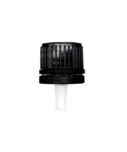 Black 18-400 Euro PP Tamper-Evident Ribbed Cap Orifice Dropper Assembly