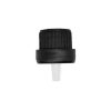 Black 18-400 PP Euro Heavy Duty Tamper Evident Ribbed Cap Orifice Dropper Assembly