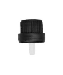 Black 18-400 PP Euro Heavy Duty Tamper Evident Ribbed Cap Orifice Dropper Assembly