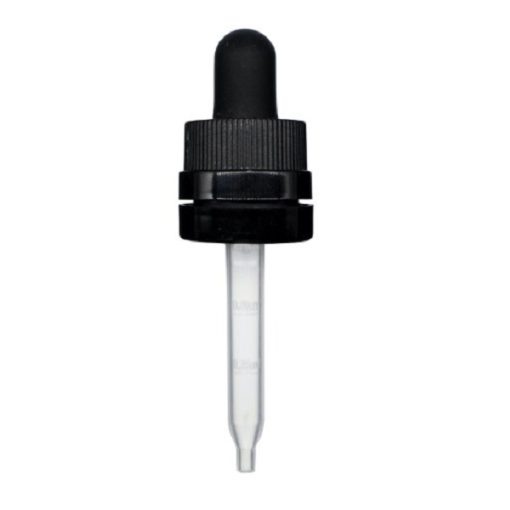 0.5 oz Black Child Resistant with Tamper Evident Seal Plastic Pipette Graduated Dropper (18-400)
