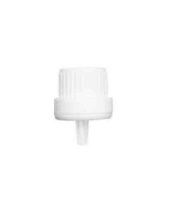 White 18-400 PP Euro Heavy Duty Tamper Evident Ribbed Cap Orifice Dropper Assembly