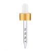 2oz White Matte Gold Calibrated Glass Dropper