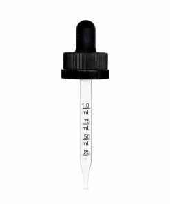 1oz Black Child Resistant Graduated Glass Dropper 20-400