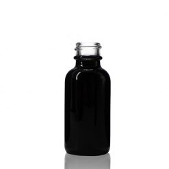 Shiny Black 1oz Glass Boston Bottles