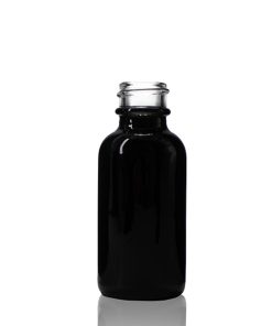 Shiny Black 1oz Glass Boston Bottles
