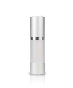 30 ml Clear Styrene Plastic Bottle with Silver Airless Pump and Cap