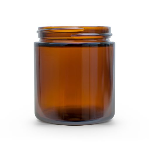 4 oz 58-400 Amber Straight Sided Round Glass Jar - 450 Glass Jar / Case 1 4 oz 58-400 Amber Straight Sided Round Glass Jar