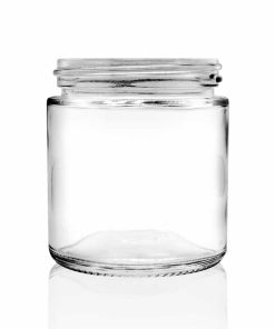 4 oz 58-400 Clear Glass Straight-Sided Round Jar